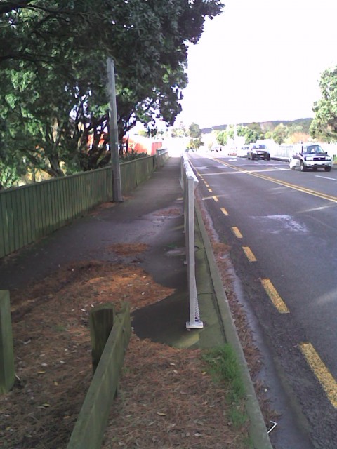 Shared pathway road barrier #1: Waiwhakaiho River Bridge black spot fix nearly finished.