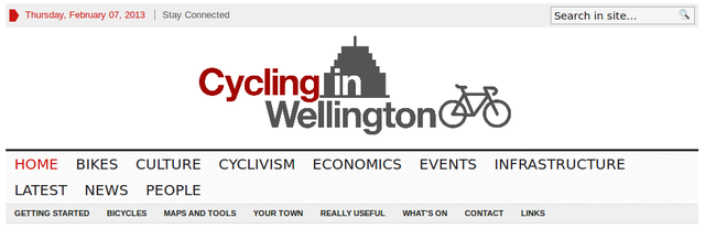 Cycling in Wellington website