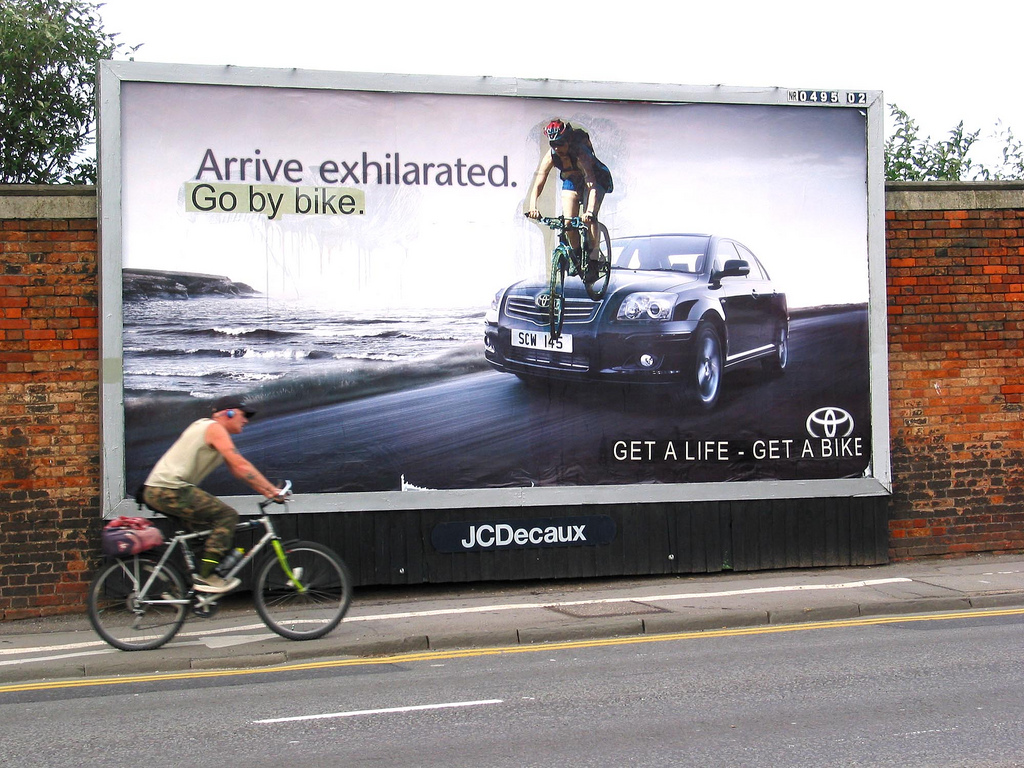 Go get a life. Billboard Hacking. Courageous car advertising Fishing.