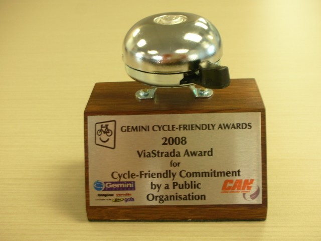 Gemini Cycle-Friendly Award Trophy
